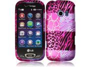 HRW For LG Extravert 2 VN280 Rubberized Design Cover Case Pink Exotic Skins