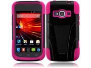 HRW For ZTE Concord II Z730 T Stand Cover Case Black Hot Pink