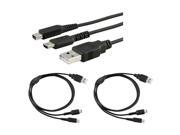 eForCity 2 Pack of USB Sync Charge USB Cable Cord Wire For Nintendo 3DS DSi NDSI XL 3DSXL