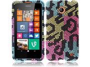 HRW For Nokia Lumia 635 T Mobile Metro PCS Full Diamond Cover Case Colorful Leopard