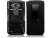HRW For LG G3 Side Stand Cover Case With Holster Black Black