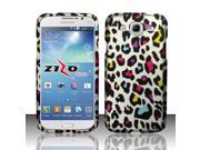For Samsung Galaxy Mega 5.8 Hard Rubberized Plastic Snap on Design Cover Colorful Leopard