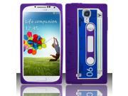 BJ For Samsung Galaxy S4 i9500 Cassette Tape Silicon Skin Case Purple SCCS