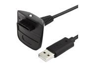 eForCity Wireless Controller Charging Cable Cord For MicroSoft xBox 360 Black