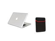 eForCity Clear Snap on Case Black Red 13.3 inch Laptop Sleeve Bundle Compatible with Apple® MacBook Pro 13 inch