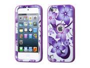 Apple iPod Touch 5th Gen 6th Gen Case eForCity Verge Hibiscus Flower Dual Layer Protection Hybrid PC Silicone Case Cover Compatible With Apple iPod Touch 5th G
