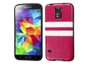 MYBAT Hot Pink White Leather Backing Candy Skin Cover compatible with Samsung Galaxy S5