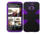 HRW For HTC One M8 Dynamic Slim Hybrid Cover Case Black Purple