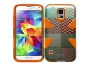 HRW For Samsung Galaxy S5 Dynamic Slim Hybrid Cover Case Mint Chevron Orange
