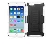 ASMYNA Black White Car Armor Stand Protector Cover Rubberized compatible with Apple iPhone 6 4.7 inch