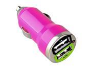 eForCity Dual 2A USB Mini Car Charger Adapter For Nexus 5X 5P Hot Pink