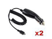 eForCity 2X Micro USB Car Charger Compatible with HTC EVO 4G LTE One X XL Thunderbolt