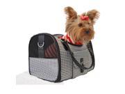 Black White Houondstooth Carrier Mesh Window For Dog Small S