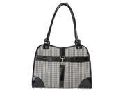 Black Classic Hundthooth Fabric Carrier For Dog One Size