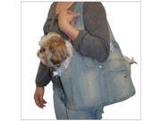 Blue Denim Carrier Bag For Puppy Dog One Size
