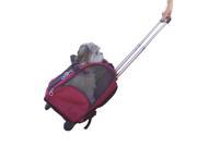 Burgandy Carrier Bag on Wheels For Puppy Dog One Size