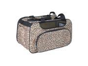 Brown Leopard Bag Carrier Mesh Window For Dog One Size