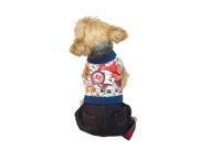 Blue Red T Shirt Top With Denim Jeans For Puppy Dog Medium M