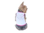White Pink Skyline Los Angeles Soft Cotton Tee For Dog Large L