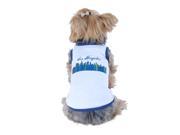 White Blue Skyline Los Angeles Tee For Dog 2 Extra Small XXS