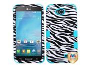 Zebra Skin Tropical Teal TUFF Hybrid Phone Protector Cover For LG D415 Optimus L90