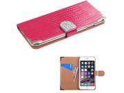iPhone 6 Plus Case eForCity Folio Hot Pink Crocodile Skin Leather Wallet Case Cover for Apple iPhone 6 Plus 5.5