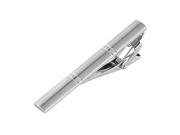 eForCity Double Lines Brushed Tie Clip Silver