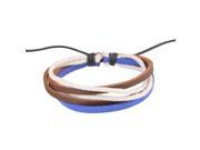eForCity Handmade Fashion Leather Braided Bracelets Blue and Brown
