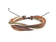 eForCity Handmade Fashion Leather Braided Bracelets Green and Brown