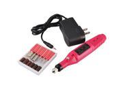 eForCity 6 bit Set Pen Shape Electric Nail Art Manicure Pedicure Drill Tool Red