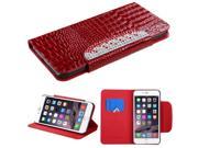 Red Crocodile Skin Gradient Diamante Belt Leather 573 for Apple iPhone 6 Plus 5.5