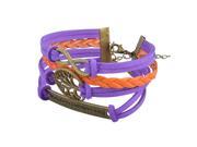 eForCity Fashion Leather Cute Infinity Charm Bracelet Jewelry Silver lots Purple Orange Tree