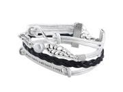 eForCity Fashion Leather Cute Infinity Charm Bracelet Jewelry Silver lots Silver Black Wing