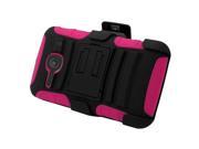 Alcatel One Touch Evolve 2 Case eForCity Dual Layer Hybrid Stand Rubberized Hard PC Silicone Case Cover For Alcatel One Touch Evolve 2 Black Hot Pink