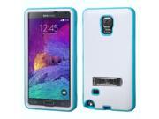 Samsung Galaxy Note 4 Case eForCity Dual Layer Hybrid Stand Rubberized Hard PC Silicone Case Cover For Samsung Galaxy Note 4 White Blue