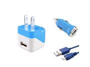 eForCity Blue 6FT Micro USB Cable Mobile Travel Wall Car Charger Adapter For Mobile Phone Samsung Galaxy Note 4 Edge