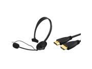 eForCity 6Ft HDMI Cable M M 1080p Black Live Game Headphone Headset W Mic For Microsoft xbox 360