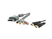eForCity S Video Composite 3 RCA Adapter Cable Cord 15ft 15 Hdmi Cable for Microsoft xbox 360 HDTV
