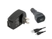 eForCity Car AC Wall Charger Adapter Micro USB Cable For Samsung Galaxy HTC Motorola LG ZTE Blackberry Smartphone