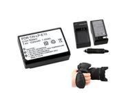 eForCity 2 Pack Li ion Battery Car AC Wall Charger Set Hand Strap for Canon EOS M 1100D Rebel T3 T5 Kiss X50