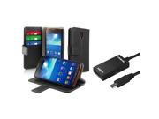 eForCity Black Leather Case Stand with Card Slot Micro USB to HDMI MHL Adapter For Samsung Galaxy S4 Active i9295