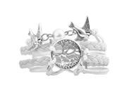 Fashion Multistring Bracelet with Charms White Tree Bird
