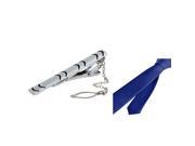 eForCity Navy Blue Plain Color Men Necktie and Bracket Tie Clip with Chain