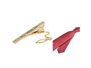 eForCity Red Men Necktie and Water Ripple Tie Clip with Chain
