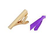 eForCity Purple Plain Color Men Necktie and 1.3 Gold Plain Tie Clip