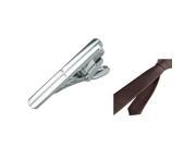 eForCity Brown Plain Color Men Necktie and 1.5 Silver Plain Tie Clip