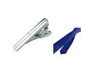 eForCity Navy Blue Plain Color Men Necktie and 1.5 Silver Plain Tie Clip
