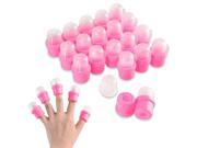 eForCity 2 x 20 piece Set Nail Gel Removal Wearable Cap Soaker Pink