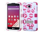 eForCity Tuff Kisses Dual Layer [Shock Absorbing] Protection Hybrid Stand Rubberized Hard PC Silicone Case Cover for LG Optimus F60 LG Tribute LS660 MS395 Trans