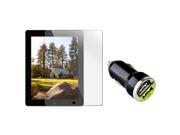 eForCity Reusable Screen Protector with 2 Port USB Car Charger Adapter For Apple iPad 2 3 4